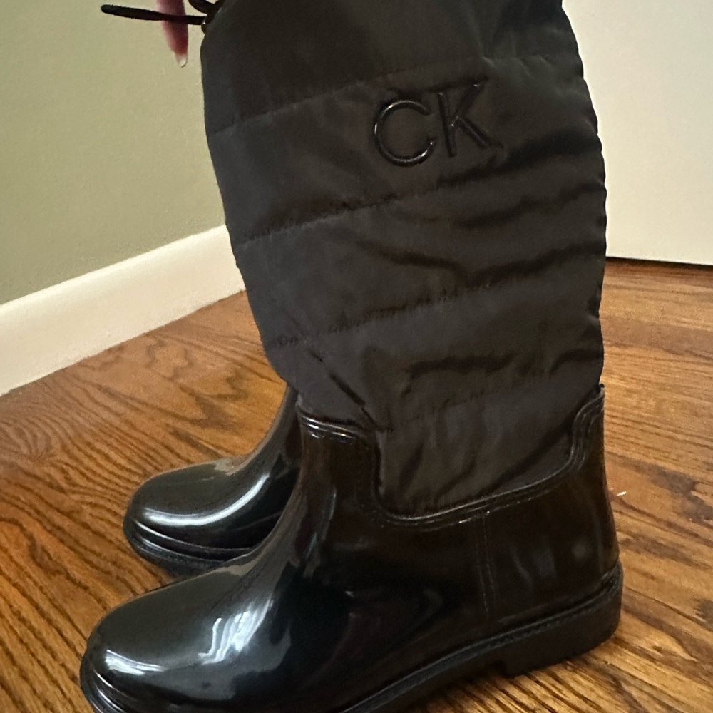 Calvin Klein Black Quilted Rain Boots